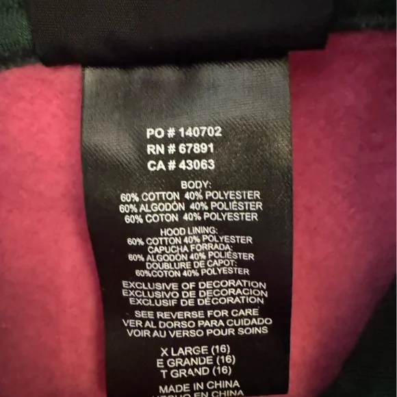 Green Bay Packers girls X-Large hoodie - Picture 3 of 4